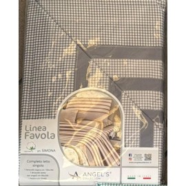 *Completo Lenzuola 100% Cotone Letto SINGOLO ANGEL'S...