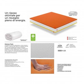 *MATERASSO Lei Sfoderabile, Memory Foam, Poliflex.